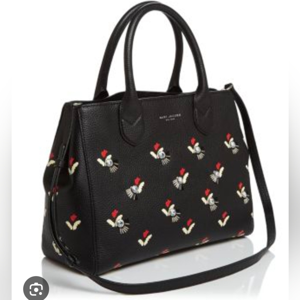 MARC JACOBS Embellished Tulip Gotham Leather Tote Medium